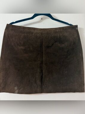 Genuine Suede Brown Miniskirt